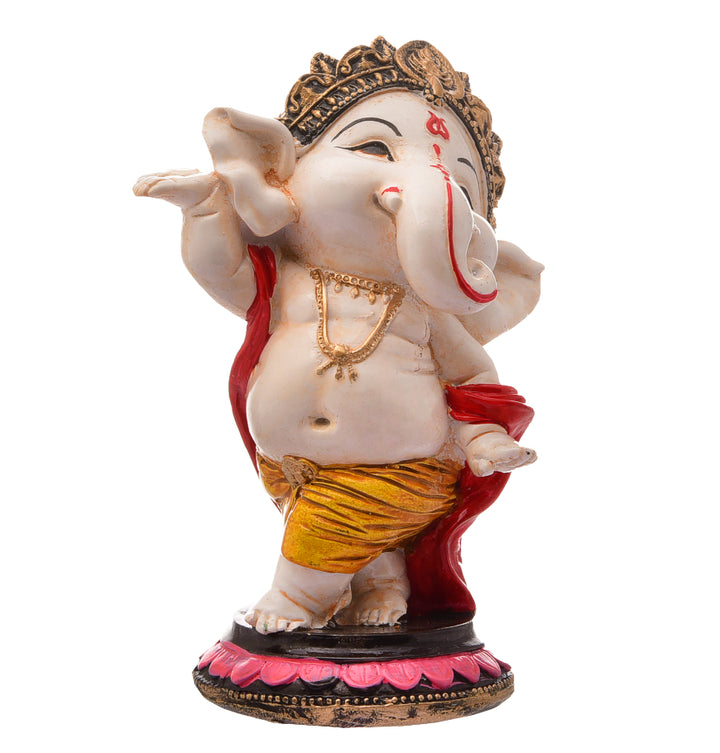 Graceful Ganesha: Handcrafted Resin Standing Statue - Blessings & New Beginnings - Karigaari India Aesthetic Home Decor