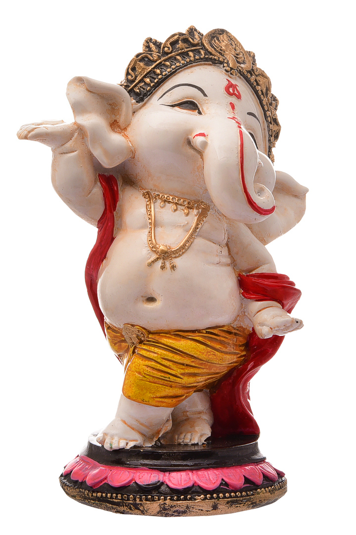 Graceful Ganesha: Handcrafted Resin Standing Statue - Blessings & New Beginnings - Karigaari India Aesthetic Home Decor