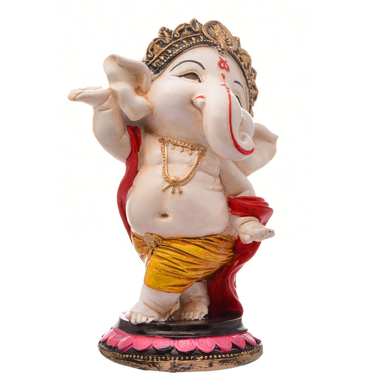 Graceful Ganesha: Handcrafted Resin Standing Statue - Blessings & New Beginnings - Karigaari India Aesthetic Home Decor