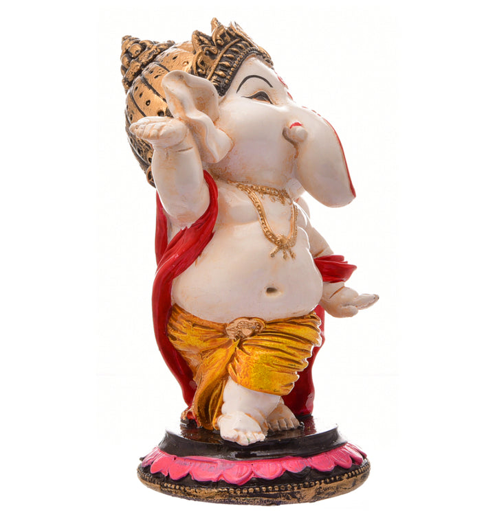 Graceful Ganesha: Handcrafted Resin Standing Statue - Blessings & New Beginnings - Karigaari India Aesthetic Home Decor