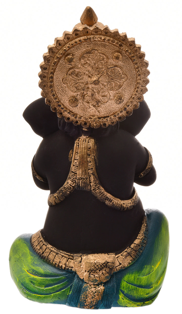 Shehnai Bliss Ganesha Idol in Resin Auspicious Home Decor Showpiece & Spiritual Gift for Ganesh Lovers - Karigaari India Aesthetic Home Decor