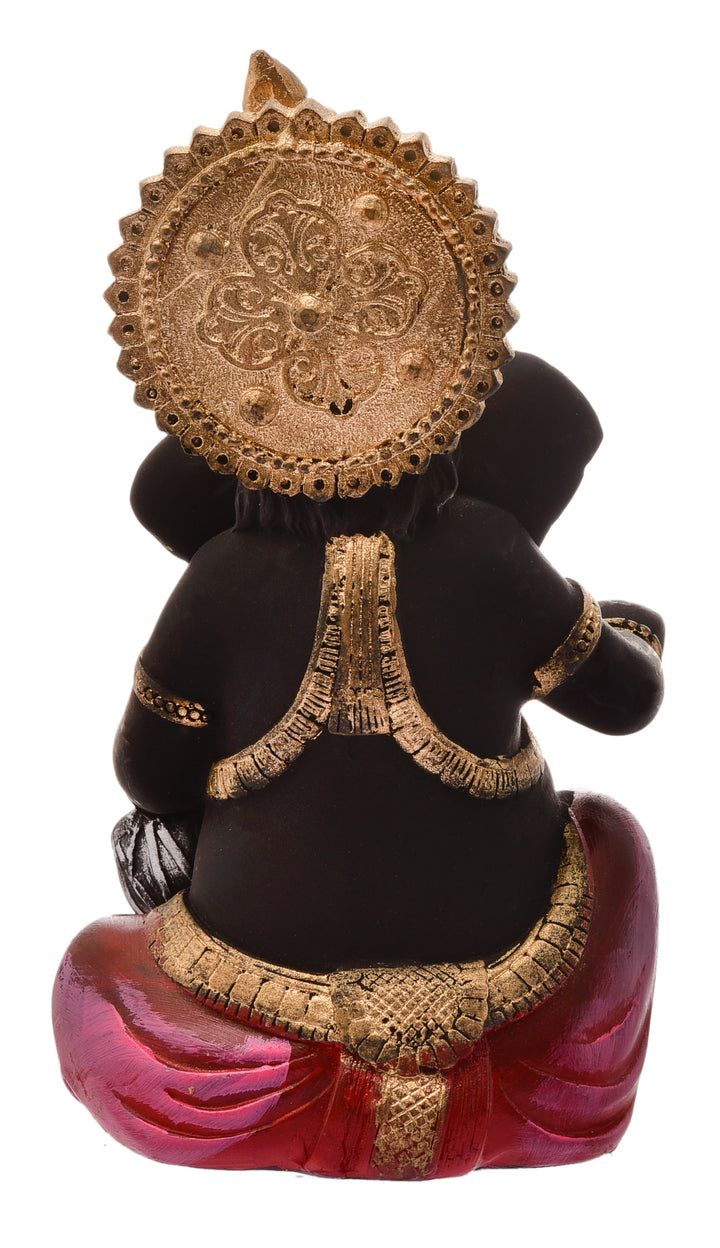 Black Resin Tabla Ganesha Idol Musical Ganpati Murti for Home Decor, Mandir & Festive Gifting - Karigaari India Aesthetic Home Decor
