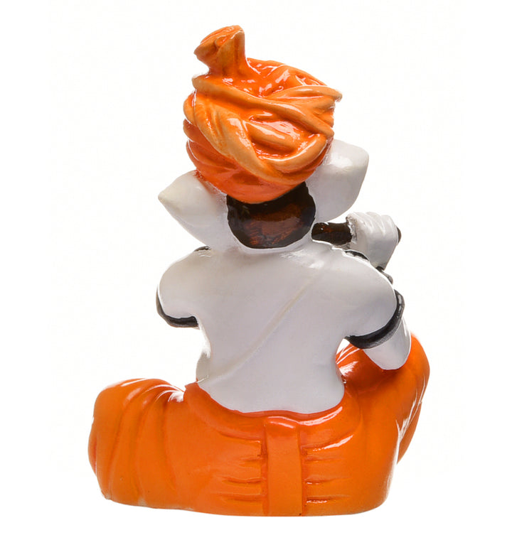 Lord Ganesha's Serenade: Unique Resin Seated Flute Idol for Home, Pooja & Gifting - Karigaari India Aesthetic Home Decor