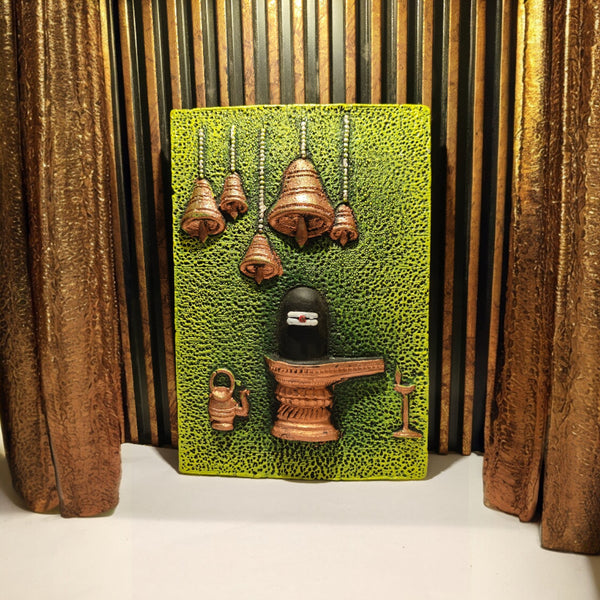 Shivling Wall Hanging Showpiece in Resin | Handcrafted Lord Shiva Idol for Home Decor | Spiritual Wall Art for Puja Room, Living Room & Gifting
