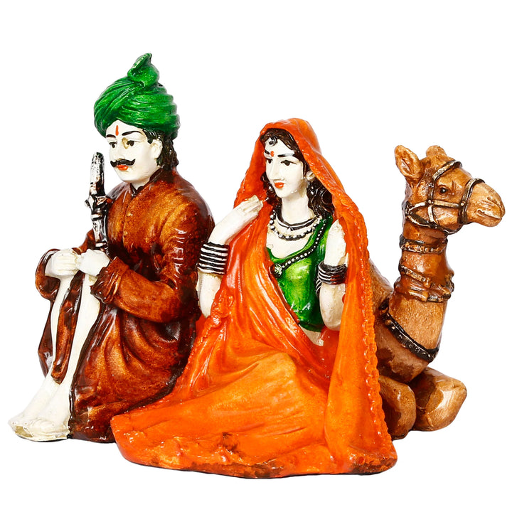Karigaari India Rajasthani Couple Camel Resin - Karigaari India Aesthetic Home Decor