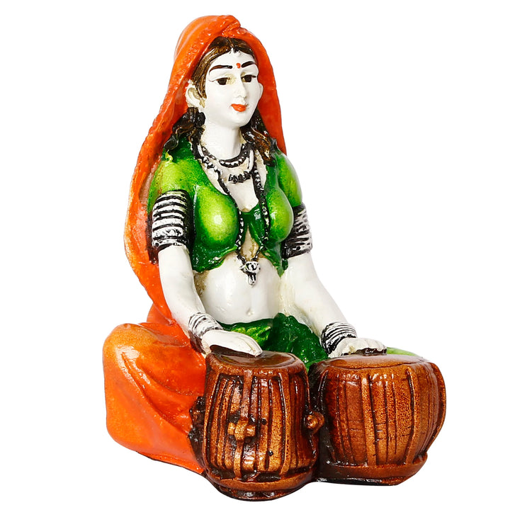 Karigaari Rajasthani Tabla Player Resin - Karigaari India Aesthetic Home Decor