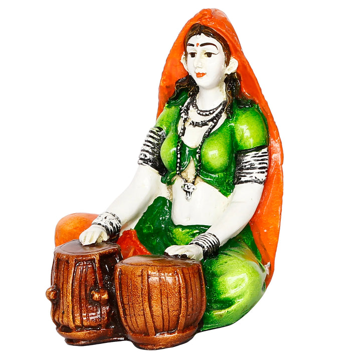 Karigaari Rajasthani Tabla Player Resin - Karigaari India Aesthetic Home Decor