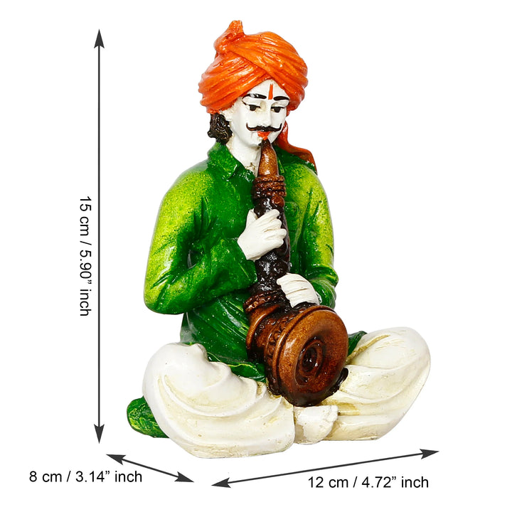 Indian Folk Instrument Player Home Decor - Karigaari India Aesthetic Home Decor