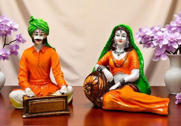 Traditional Instrument Player Figurines - Karigaari India Aesthetic Home Decor