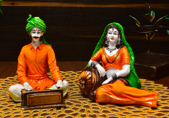 Traditional Instrument Player Figurines - Karigaari India Aesthetic Home Decor