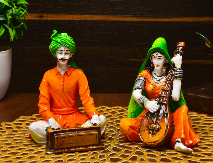 Rajasthani Musician Couple: A Symphony in Resin - Karigaari India Aesthetic Home Decor