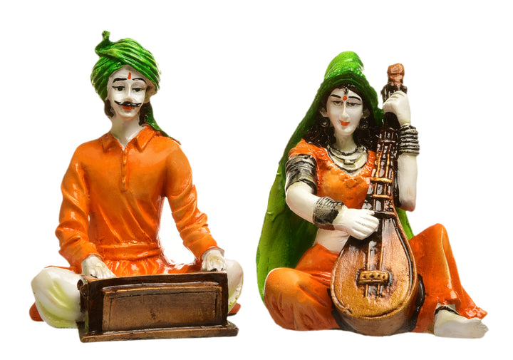 Rajasthani Musician Couple: A Symphony in Resin - Karigaari India Aesthetic Home Decor