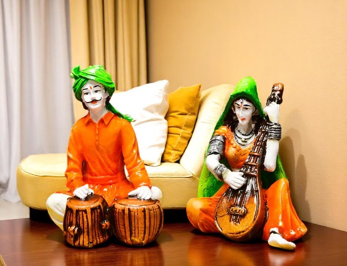 Tabla Rhythms Duo Indian Music Decor - Karigaari India Aesthetic Home Decor