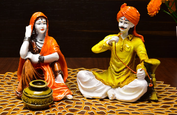 Rajasthani Folk Life Home Decor Set of 2 - Karigaari India Aesthetic Home Decor