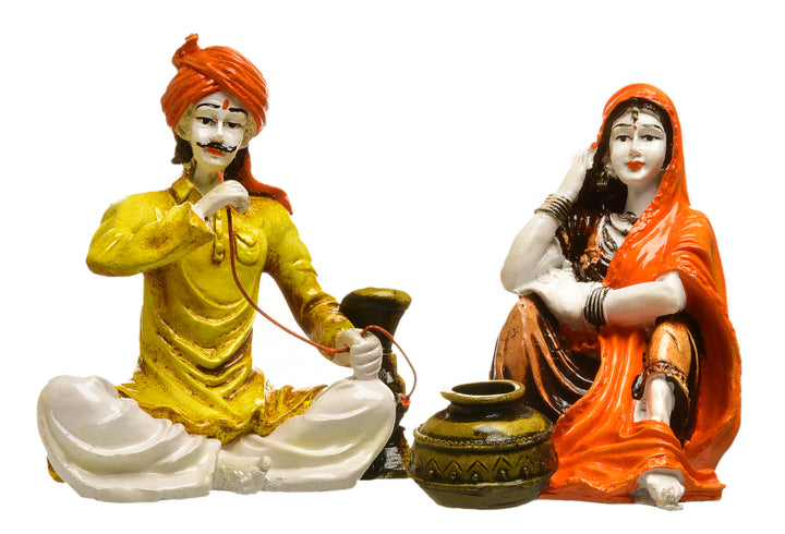 Rajasthani Folk Life Home Decor Set of 2 - Karigaari India Aesthetic Home Decor