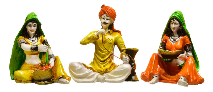 Rajasthani Serenity Statues Cultural Home Accent Collection - Karigaari India Aesthetic Home Decor