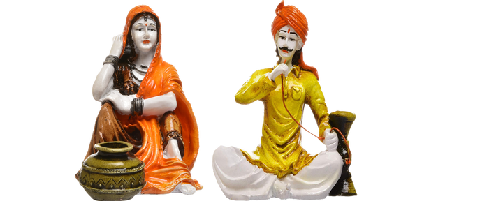 Rajasthani Folk Life Home Decor Set of 2 - Karigaari India Aesthetic Home Decor