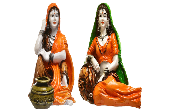 Indian Village Women Resin Statue Set - Karigaari India Aesthetic Home Decor