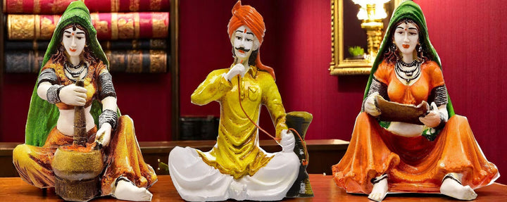 Rajasthani Serenity Statues Cultural Home Accent Collection - Karigaari India Aesthetic Home Decor