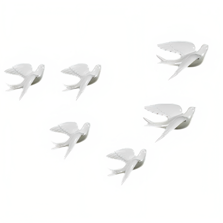 Abstract Bird Wall Art - Modern White Flying Shapes - Karigaari India Aesthetic Home Decor
