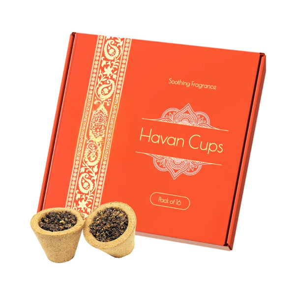 Havan Cups for Soothing Fragrance | Ecocradle Aromatic Puja Cups - Pack of 16 - Karigaari India Aesthetic Home Decor