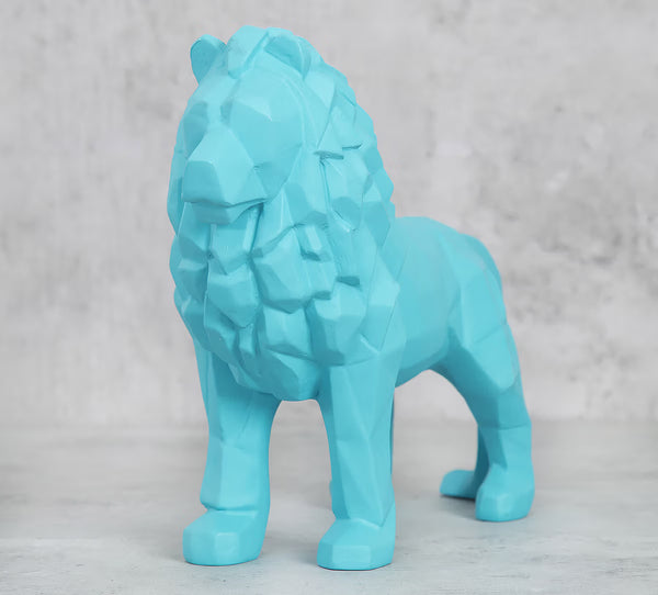 Modern Resin Geometric Lion Figurine | Bold Animal Showpiece for Home & Office Decor | Luxury Gifting Sculpture