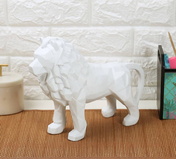 Resin Lion Figurine | Majestic Animal Showpiece for Home & Office Decor | Luxury Gifting Sculpture