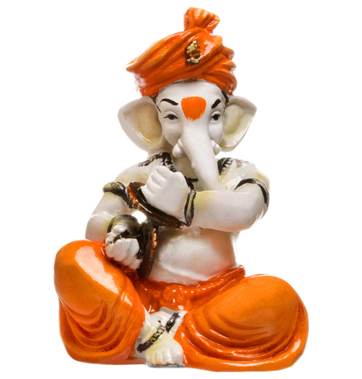 Shehnai Harmony Ganesha Idol Resin Musical Ganpati for Home Temple & Festive Gifting - Karigaari India Aesthetic Home Decor