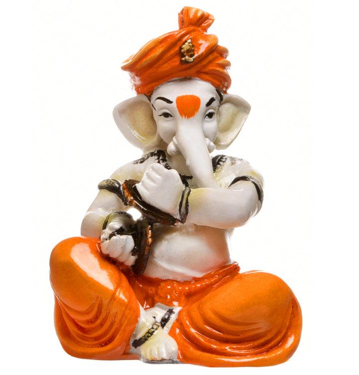Shehnai Harmony Ganesha Idol Resin Musical Ganpati for Home Temple & Festive Gifting - Karigaari India Aesthetic Home Decor