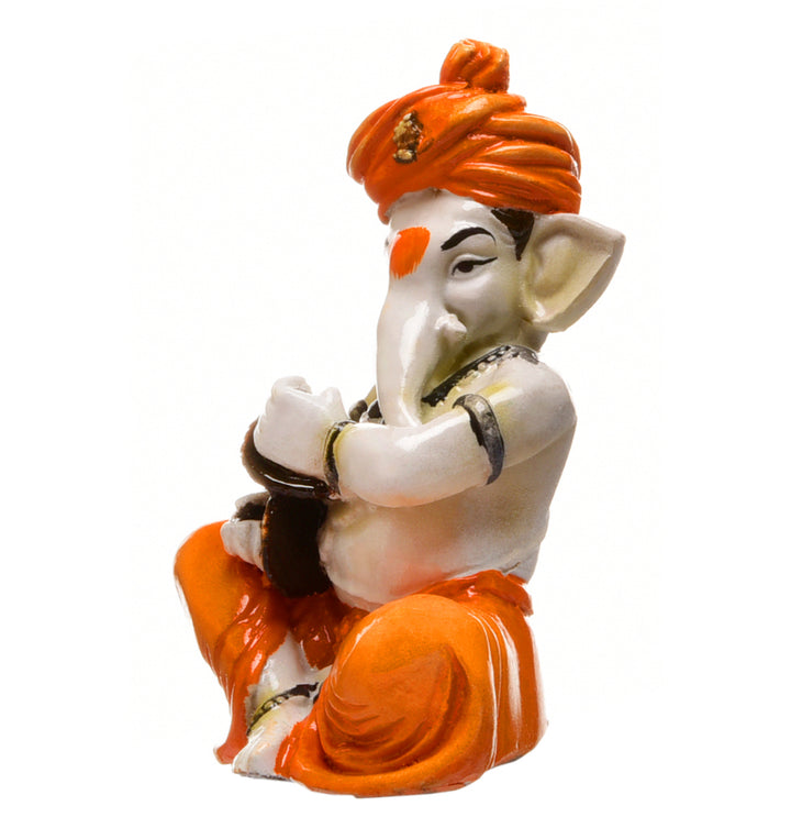 Shehnai Harmony Ganesha Idol Resin Musical Ganpati for Home Temple & Festive Gifting - Karigaari India Aesthetic Home Decor