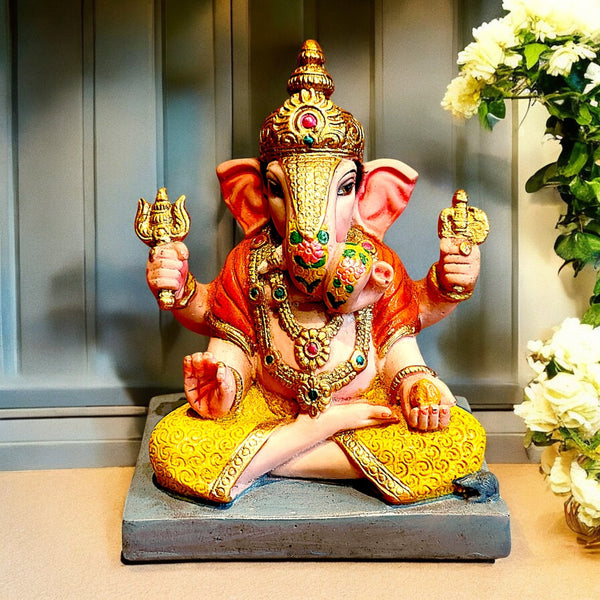 Resin Ganesha Figurine | Spiritual Home Décor & Meditation Statue | Ganpati Tabletop, Shelf & Living Room Accent | Perfect Gift for Home & Office
