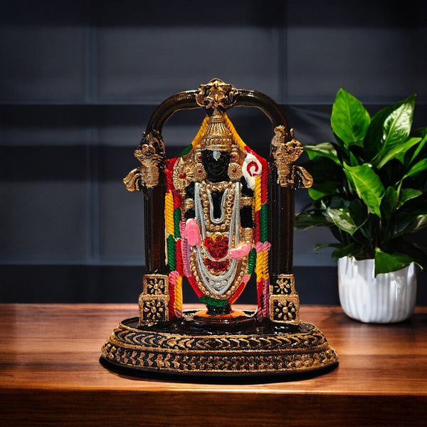 Tirupati Balaji Idol | Premium Resin Lord Venkateswara Figurine for Home Temple, Office & Gifting | Spiritual Decor Showpiece