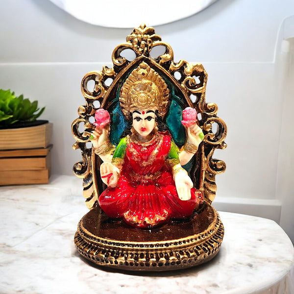 Goddess Lakshmi Idol | Premium Resin Laxmi Figurine for Home Temple, Office & Festive Gifting | Decorative Pooja Showpiece