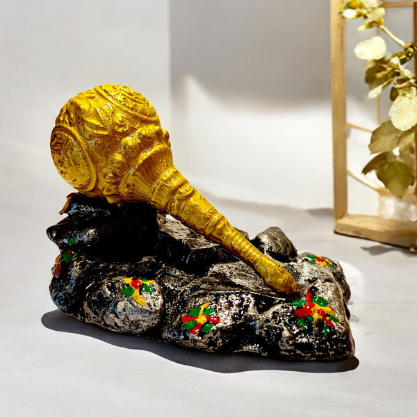 Lord Hanuman Gada Figurine – Resin Idol for Home Decor, Spiritual Gift & Puja Room Display