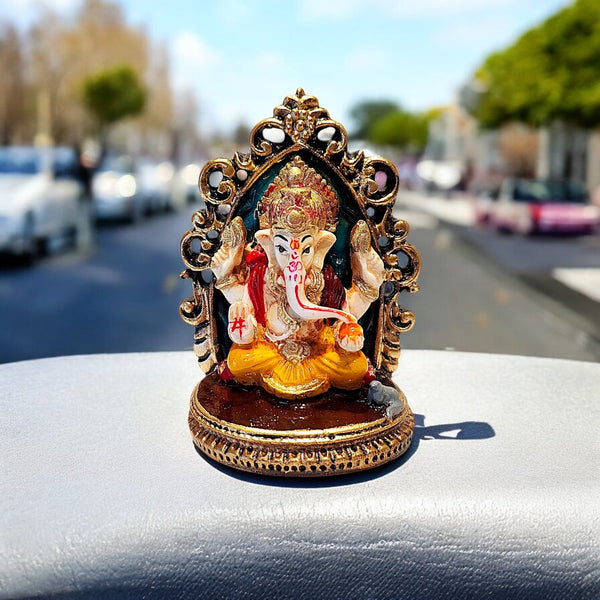 Karigaari India Elegant Ganesha Idol | Premium Resin Ganpati Statue for Home Décor, Office Desk, Pooja Mandir & Spiritual Gifting | Lord Ganesha Figurine for Positivity & Prosperity